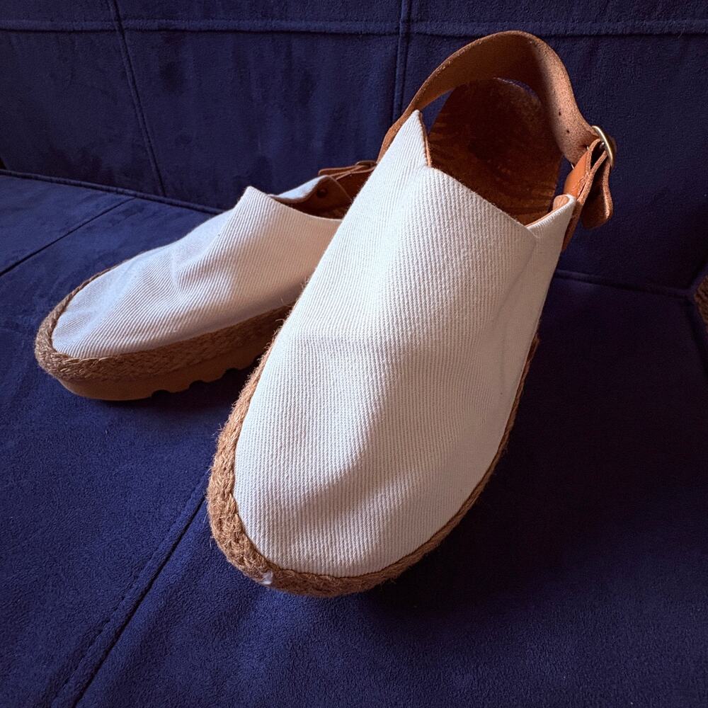 Reef Cushion Sage Slingback Espadrille Clogs 
white canvas adjustable strap 8 - Picture 4 of 12